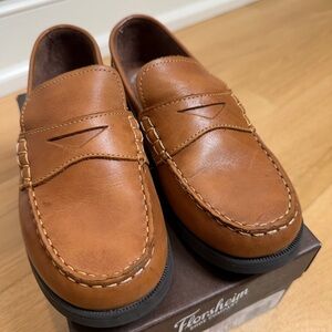Boys Size 3.5 Florsheim Saddle Tan Leather Penny Loafers
